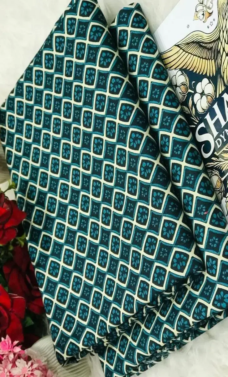 Women’s Green Polo Cotton Printed Unstitched Suit – 2 Piece Shirt & Trouser (2 Meter Each)