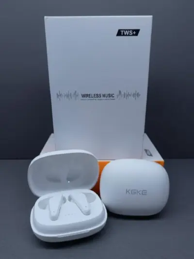 Wireless Bluetooth Earbuds with Long-Lasting Battery & Fast Charging – 400mAh, 8-Hour Call Time (White)
