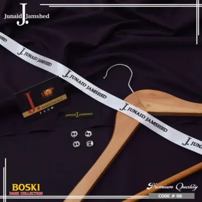 J. Men’s Premium Unstitched Boski Suit – 4 Meter Soft Summer Fabric (Purple)