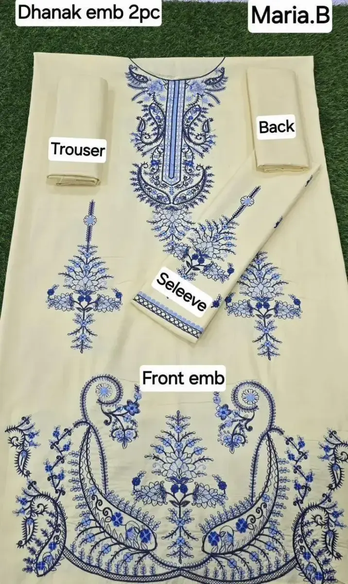 3 Pcs Women’s Unstitched Printed Dhanak & Chiffon Suit – Digital Print Shirt, Plain Trouser & Printed Dupatta (2.5m Each, Multicolor)