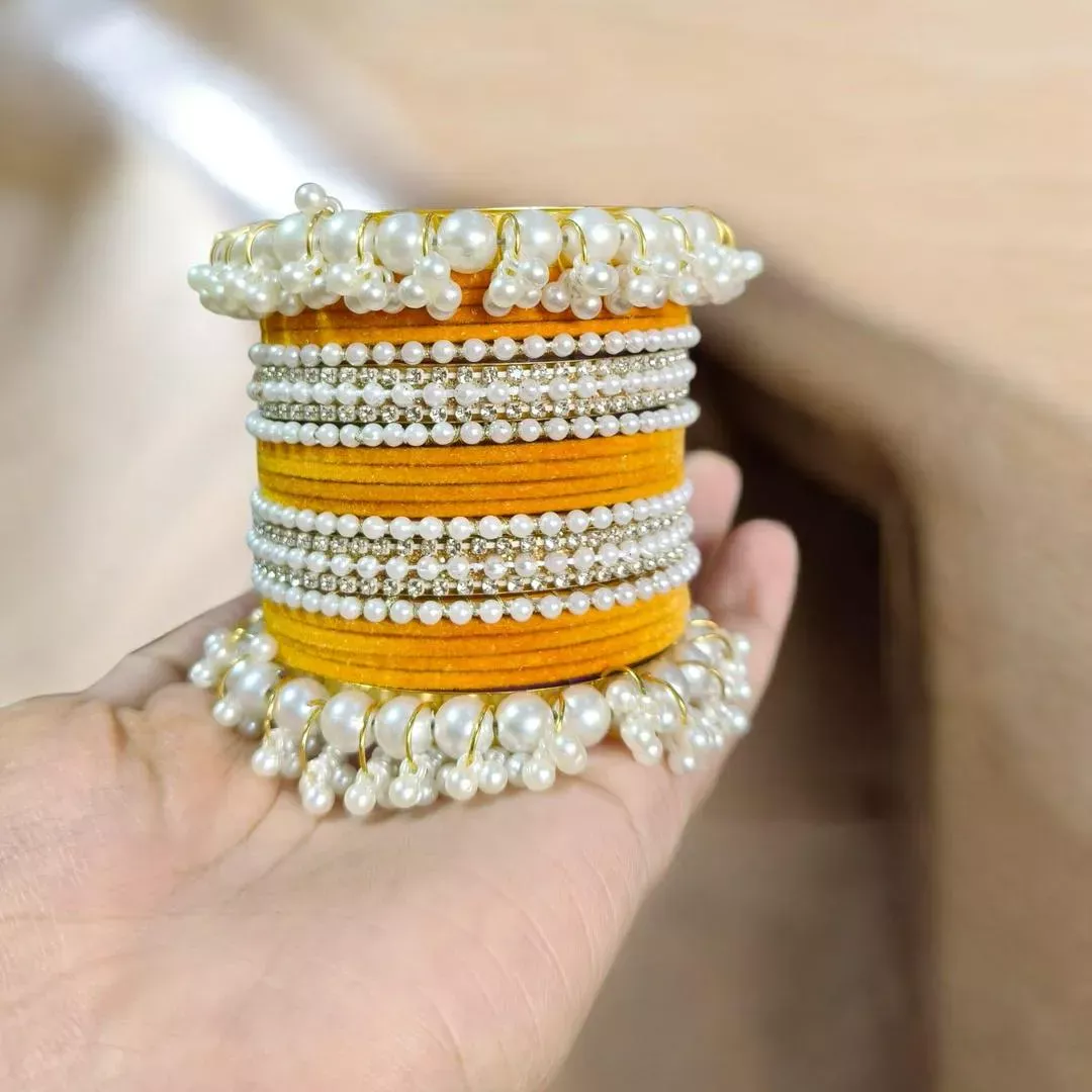 18 Pcs Metal Gold Plated Crystal Kara Bangle Set for Women – Modern Design, Size 2.25, Golden