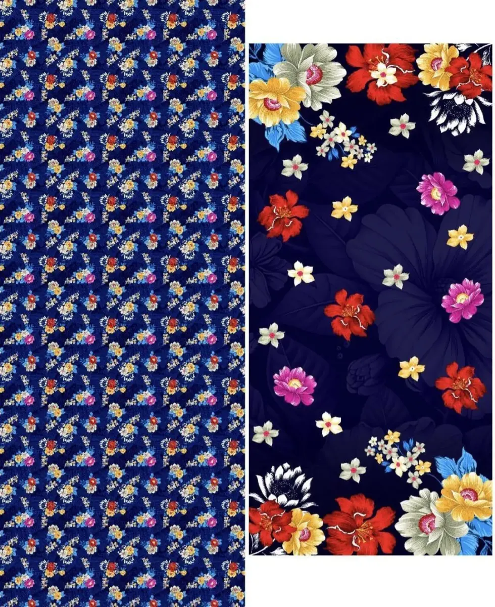 Blue 3-Piece Women’s Unstitched Printed Lawn Suit – Shirt, Trouser & Digital Print Dupatta