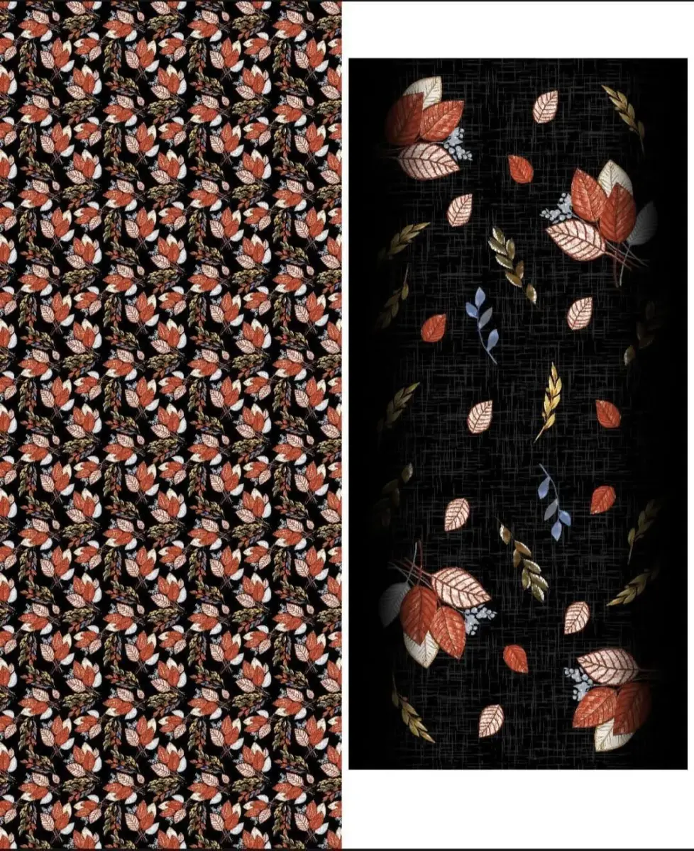 Black 3-Piece Women’s Unstitched Printed Lawn Suit – Shirt, Trouser & Digital Print Dupatta