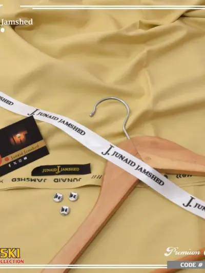 Men’s Unstitched Boski Suit – Premium Plain 4 Meter Summer Fabric (Mustard).