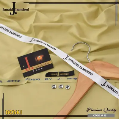 Men’s Unstitched Boski Suit – Premium Plain Green 4 Meter Summer Fabric (J. Style)