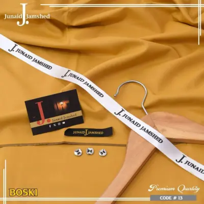 Men’s Unstitched Boski Suit – Premium Plain Golden 4 Meter Summer Fabric (J. Style)