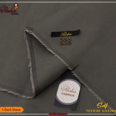 Men’s Premium Khaddar Textured Unstitched Winter Suit – Grey (4.5 Meter)