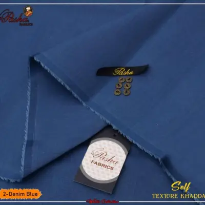 Men’s Unstitched Khaddar Textured Winter Suit – Blue (4.5 Meter Premium Fabric)