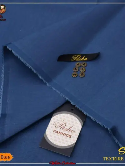 Men’s Unstitched Khaddar Textured Winter Suit – Blue (4.5 Meter Premium Fabric)