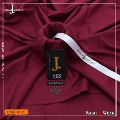 Men’s Unstitched Boski Plain Suit – Maroon (4 Meter Fabric)