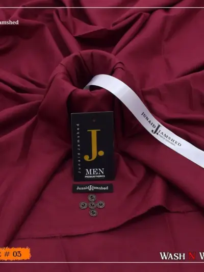 Men’s Unstitched Boski Plain Suit – Maroon (4 Meter Fabric)