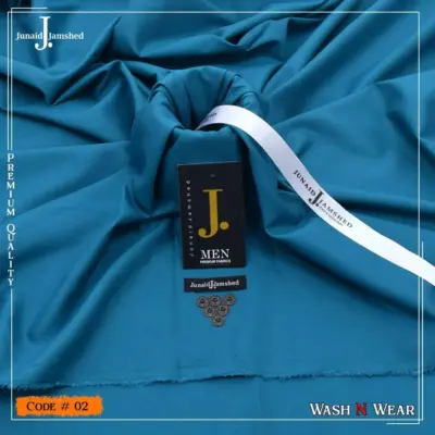 Men’s Unstitched Boski Plain Suit – Turquoise (4 Meter Fabric)