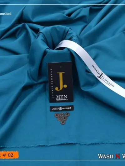 Men’s Unstitched Boski Plain Suit – Turquoise (4 Meter Fabric)