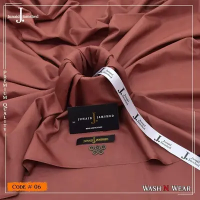 Men’s Unstitched Boski Plain Suit – Peach (4 Meter Fabric)