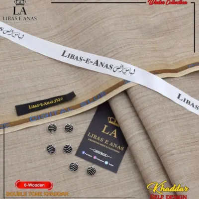 Men’s Unstitched Khaddar Textured Suit – Brown, 4 Meter Fabric