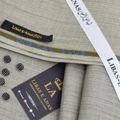 Men’s Unstitched Khaddar Textured Suit – Green, 4 Meter Fabric