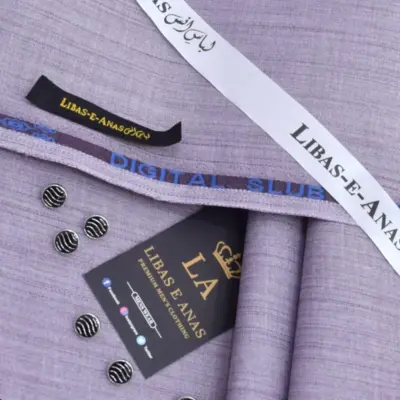 Men’s Unstitched Khaddar Textured Suit – Lilac, 4 Meter Fabric