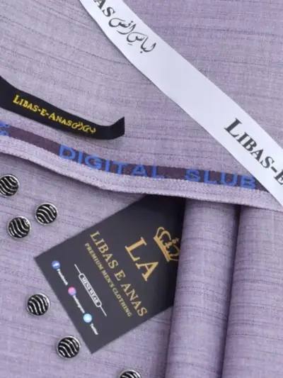 Men’s Unstitched Khaddar Textured Suit – Lilac, 4 Meter Fabric
