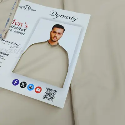 Men’s Beige Wash and Wear Plain Unstitched Suit – All Season