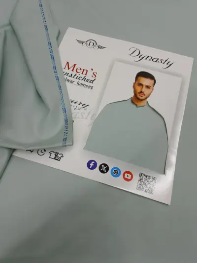 Men’s Green Wash and Wear Plain Unstitched Suit – All Season