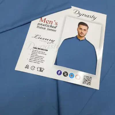 Men’s Blue Wash and Wear Plain Unstitched Suit – All Season