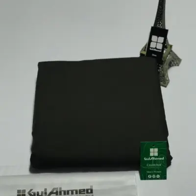 Men’s Unstitched Wash and Wear Plain Suit – Black