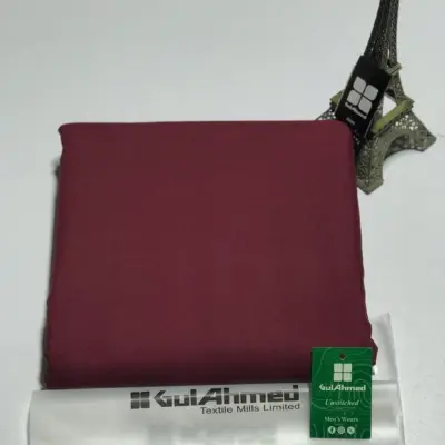 Men’s Unstitched Wash and Wear Plain Suit – Maroon