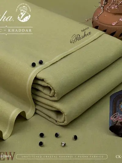 Men’s Unstitched Khaddar Plain Suit – Green