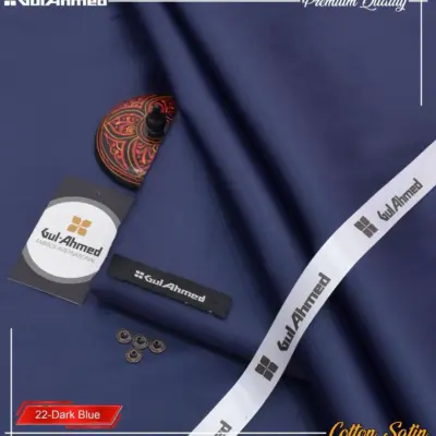 Men’s Unstitched Cotton Sotton Plain Suit – Blue (4 Meter)