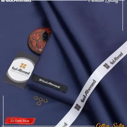 Men’s Unstitched Cotton Sotton Plain Suit – Blue (4 Meter)
