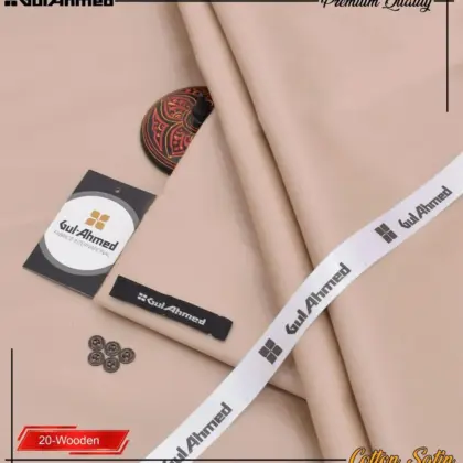 Men’s Unstitched Cotton Sotton Plain Suit – Ivory (4 Meter)