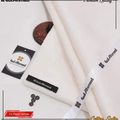 Men’s Unstitched Cotton Sotton Plain Suit – Off White (4 Meter)