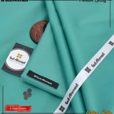 Men’s Unstitched Cotton Sotton Plain Suit – Turquoise (4 Meter)