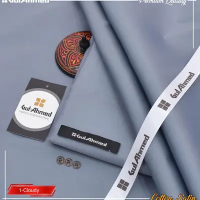 Men’s Unstitched Cotton Sotton Plain Suit – Winter Wear – Silver Color