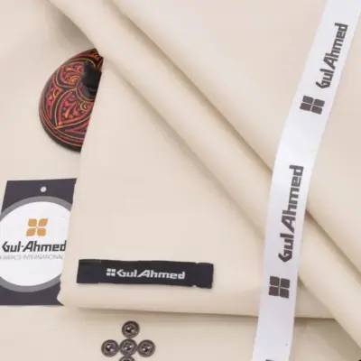 Men’s Unstitched Cotton Sotton Plain Suit – Winter Fabric – Ivory Color