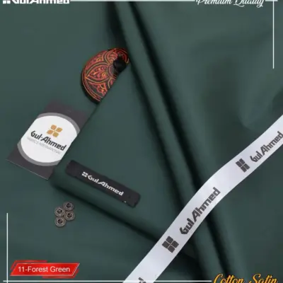 Men’s Unstitched Cotton Sotton Plain Suit – Winter Fabric – Green Color