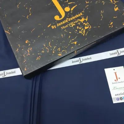 Men’s Unstitched Wash & Wear Plain Blue Suit – 4 Meter