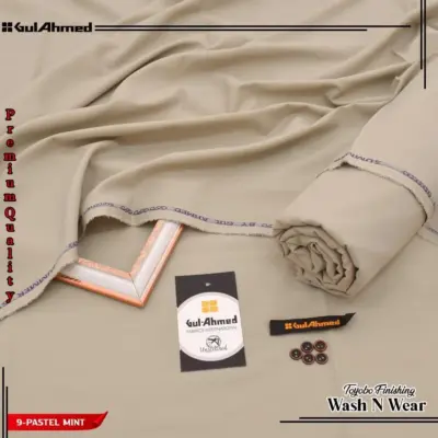 Men’s Unstitched Wash & Wear Plain Brown Suit – 4 Yards