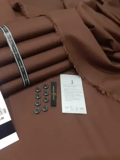 Men’s Unstitched Wash and Wear Plain Suit – Brown (4 Meter)