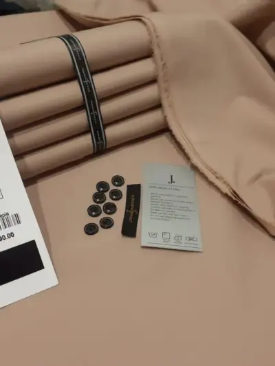 Men’s Unstitched Wash and Wear Plain Suit – Beige (4 Meter)