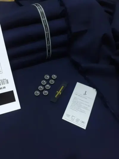 Men’s Unstitched Wash and Wear Plain Suit – Blue (4 Meter)