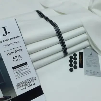 Men’s Unstitched Wash and Wear Plain Suit – Off White – 4 Meter Cutting