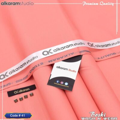 Men’s Unstitched Boski Plain Suit – Pink (4 Meter)