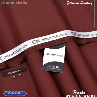 Men’s Unstitched Boski Plain Suit – Red (4 Meter)