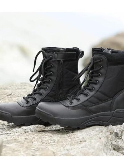 Men's Synthetic Leather Casual Calf Boots – Black Swat