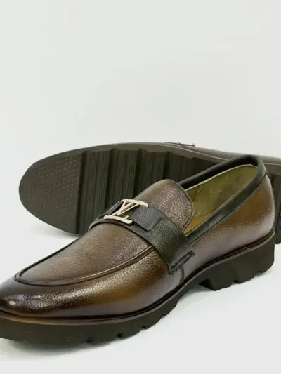 Men's Brown Leather Semi-Formal Loafers – Handcrafted with Leather Sole