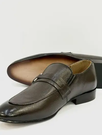 Men's Brown Leather Semi-Formal Loafers – Handcrafted with Leather Sole