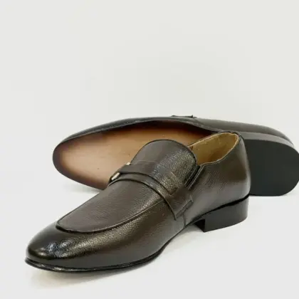 Men's Brown Leather Semi-Formal Loafers – Handcrafted with Leather Sole