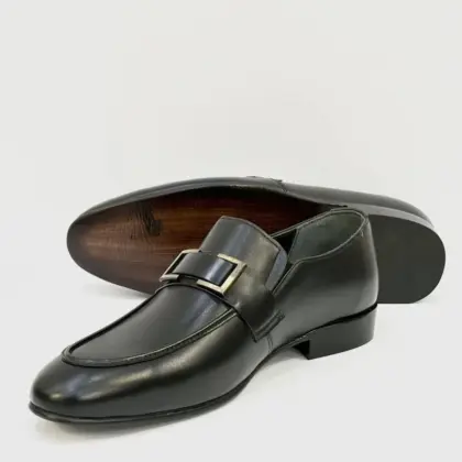 Men's Black Leather Formal Dress Shoes – Handcrafted with Leather Sole