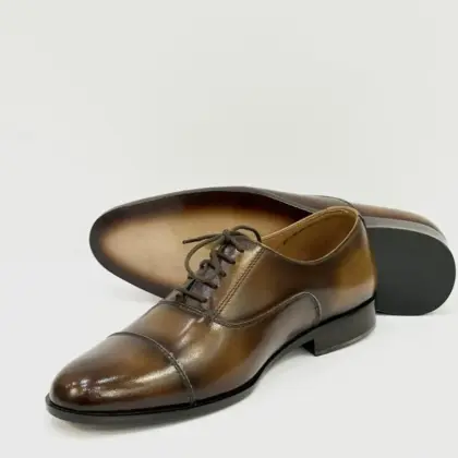 Men’s Brown Leather Formal Dress Shoes – Handcrafted Design
